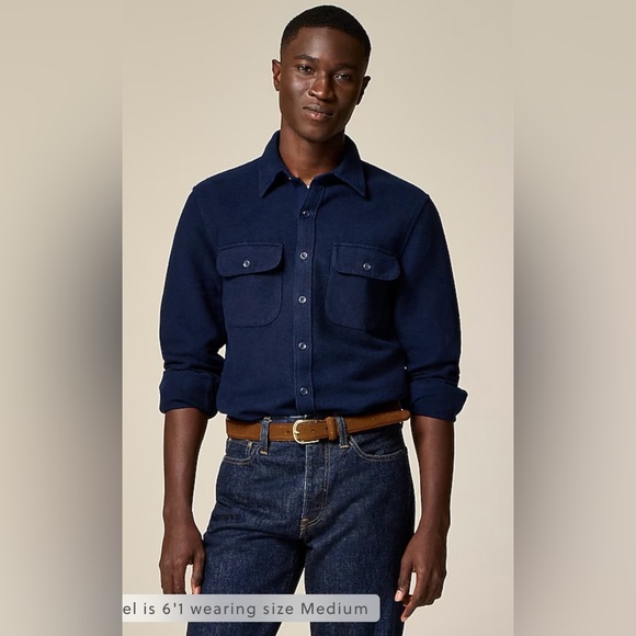 Heavyweight chamois workshirt in navy